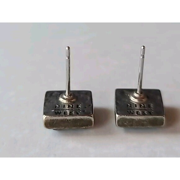 Vintage Nine West Beaded Square Shaped Stud Earrings - Picture 10 of 10